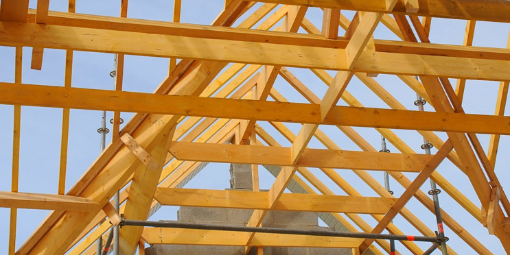 Dachstuhl im Rohbau